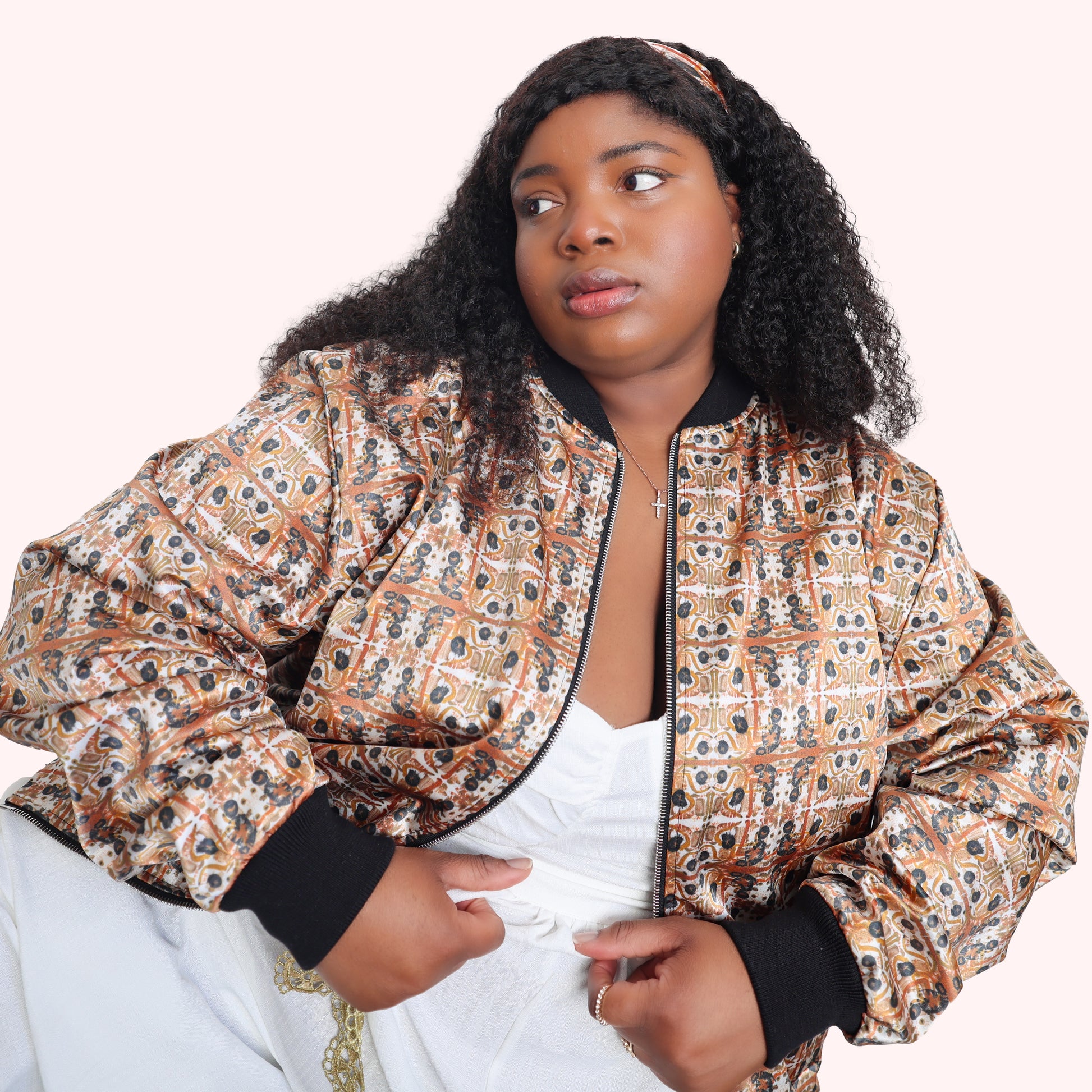 Women's Reversible Silk Bomber Jacket - Collection La Foi