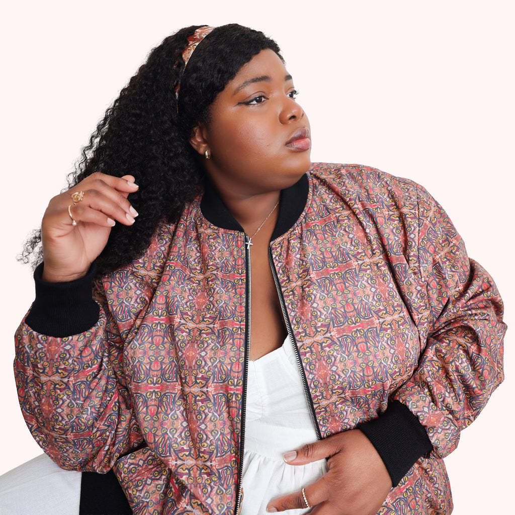 Women's Reversible Silk Bomber Jacket - Collection La Foi