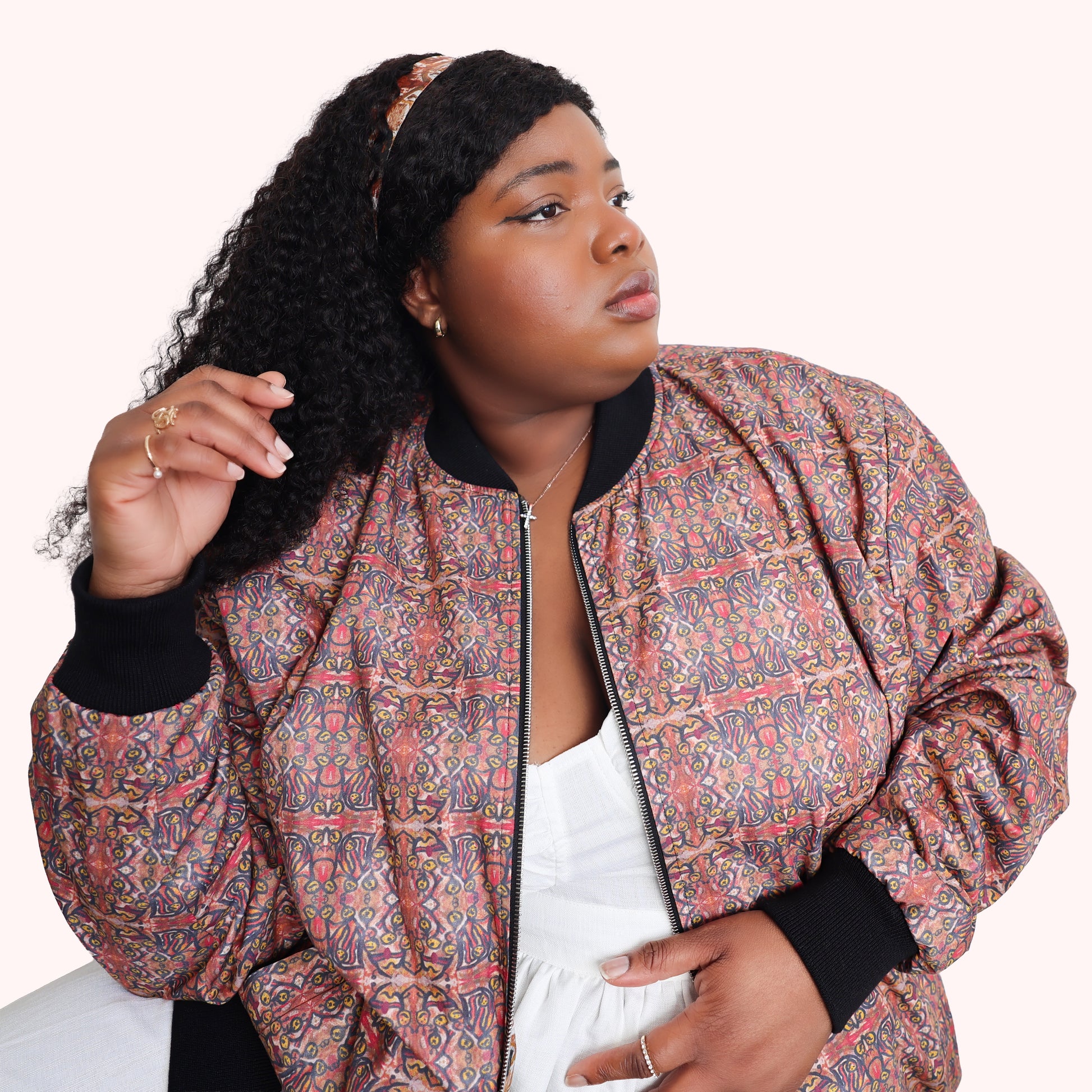 Women's Reversible Silk Bomber Jacket - Collection La Foi
