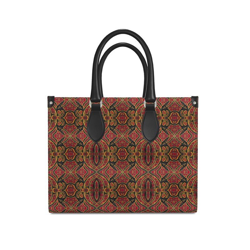 Leather Shopper Bag | Out of Loneliness – Bold Red Emotional Art
