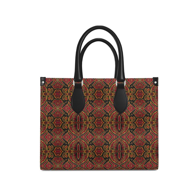 Leather Shopper Bag | Out of Loneliness – Bold Red Emotional Art