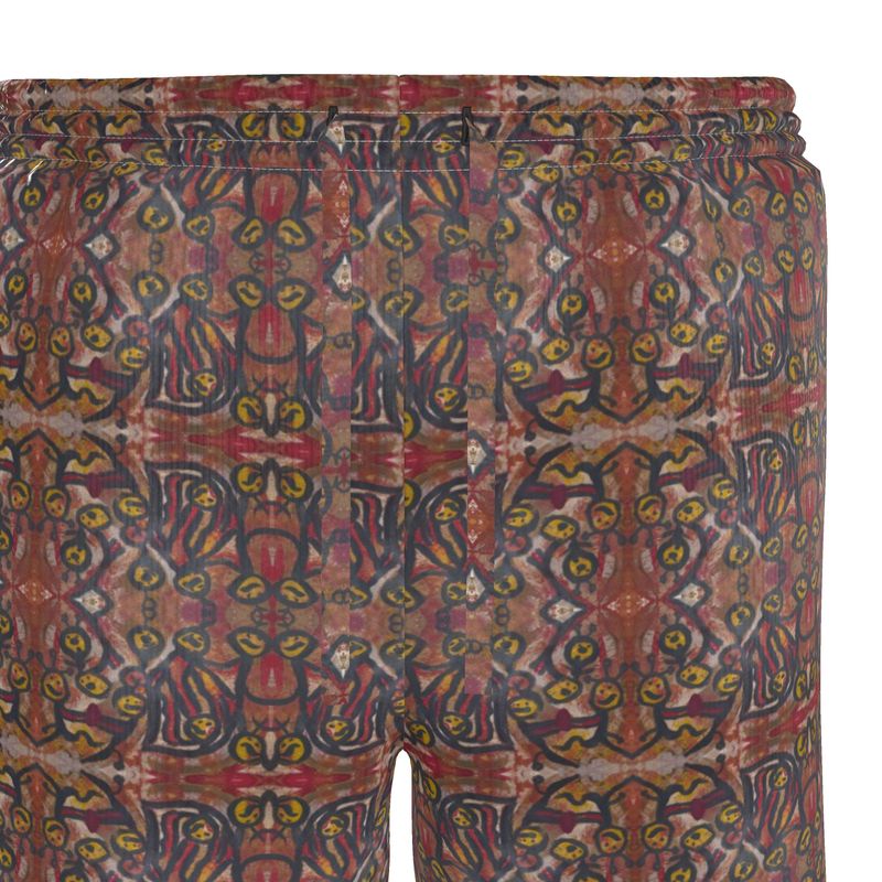 Riviera Shorts | Summer – Magenta &amp; Yellow Abstract Motion