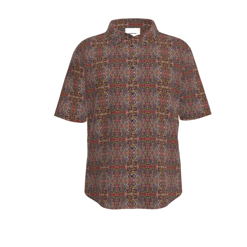 Men's Short Sleeve Shirt | Summer – Playful Magenta &amp; Yellow Art