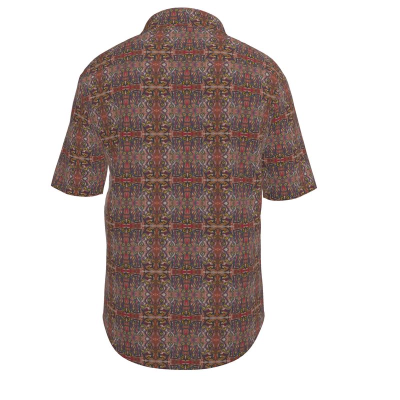 Men's Short Sleeve Shirt | Summer – Playful Magenta &amp; Yellow Art