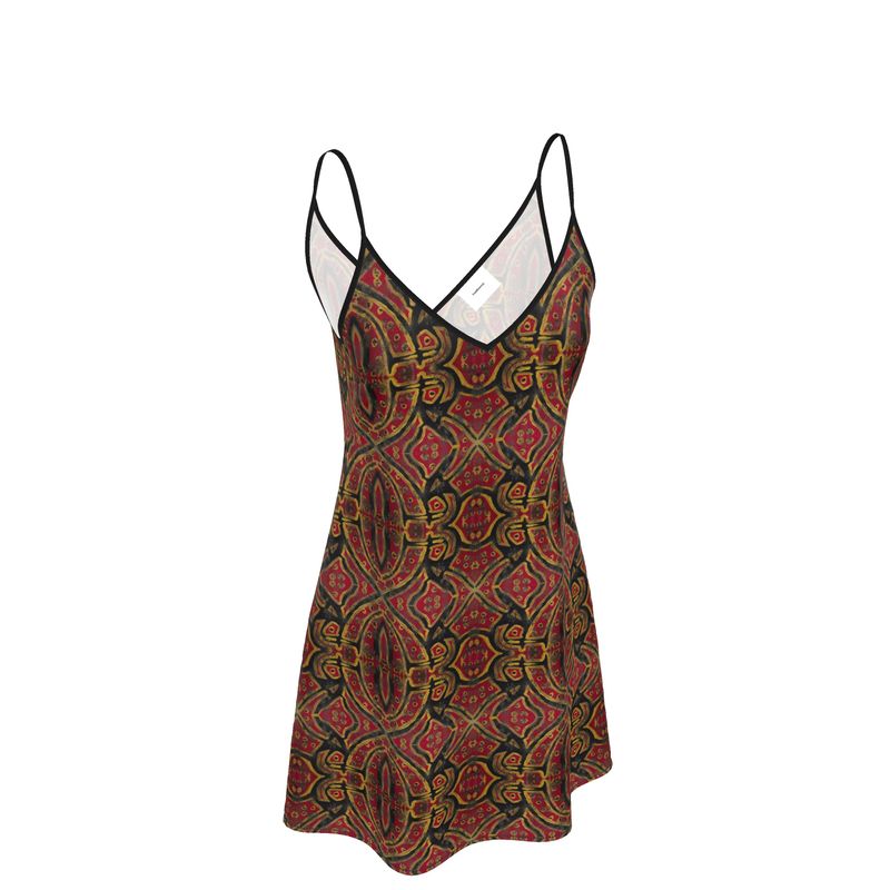 Slip Dress Midi | Out of Loneliness – Bold Red Emotional Art