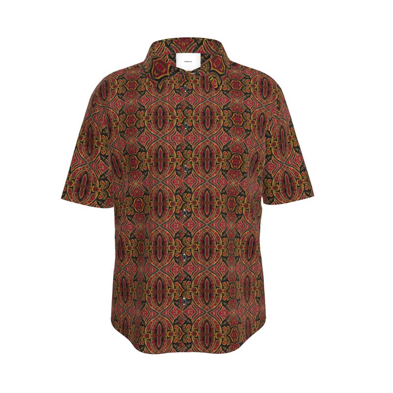 Men's Shirt | Out of Loneliness – Red Expressionist Pattern