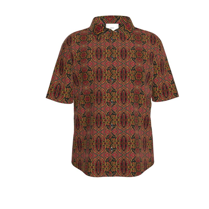 Men's Shirt | Out of Loneliness – Red Expressionist Pattern