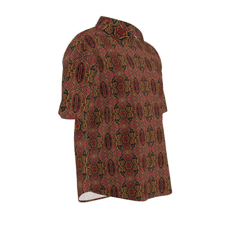 Men's Shirt | Out of Loneliness – Red Expressionist Pattern