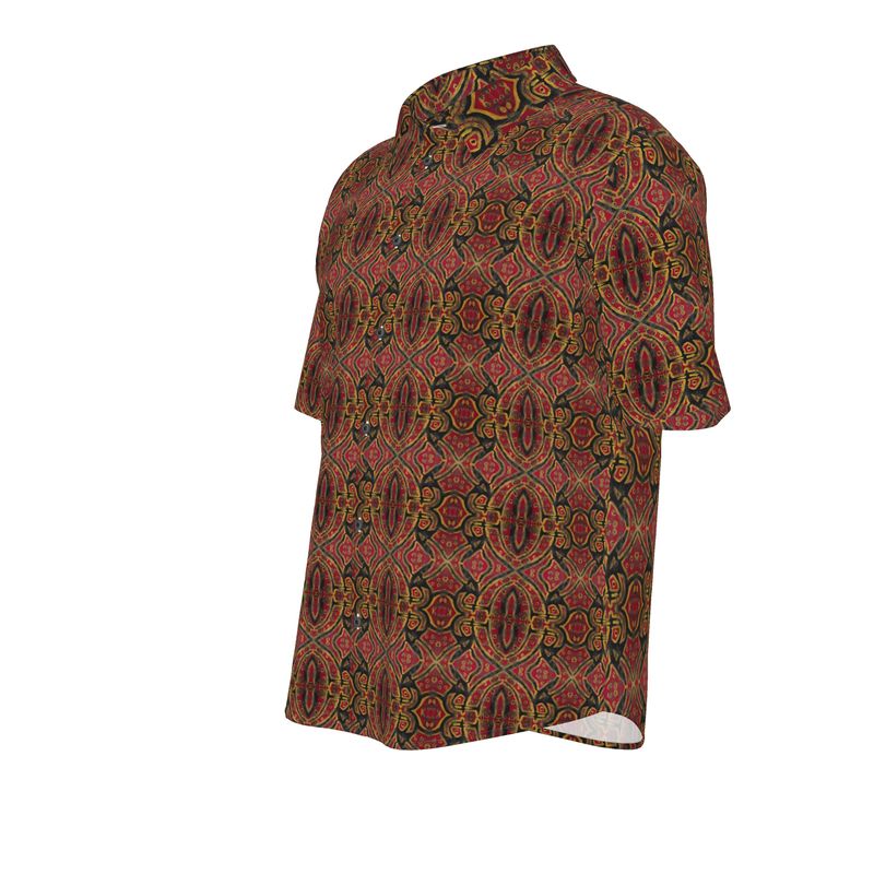Men's Shirt | Out of Loneliness – Red Expressionist Pattern