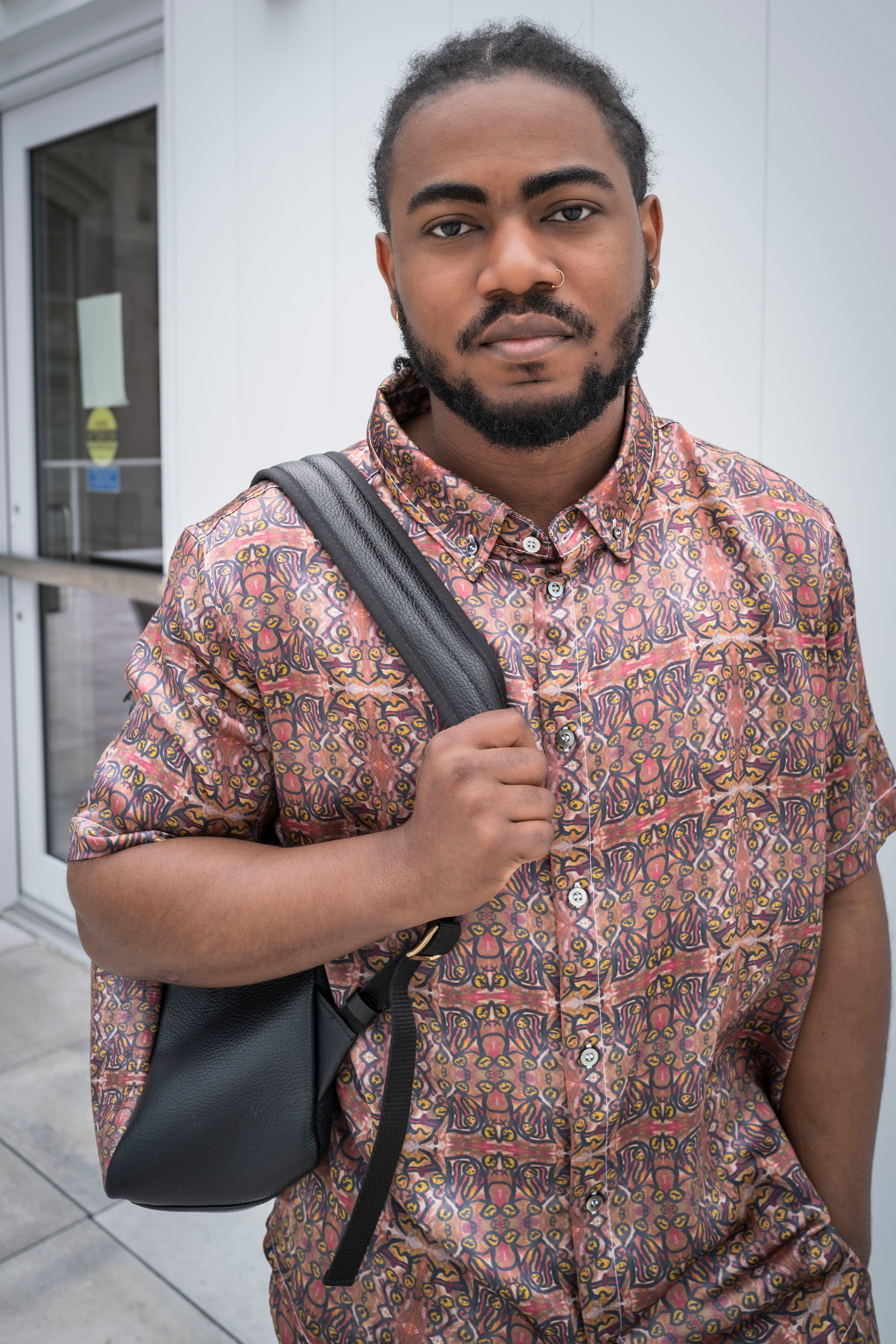 Men's Short Sleeve Shirt | Summer – Playful Magenta &amp; Yellow Art